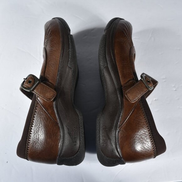 Dansko Kitty Brown Mary Jane Clogs size 38 excellent - Picture 4 of 5